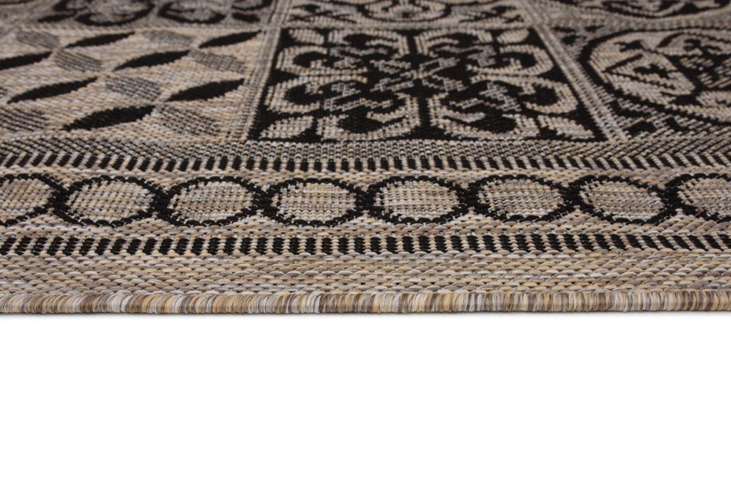 Alfombra Melissa Marrón Negro Mosaico Interior Exterior
