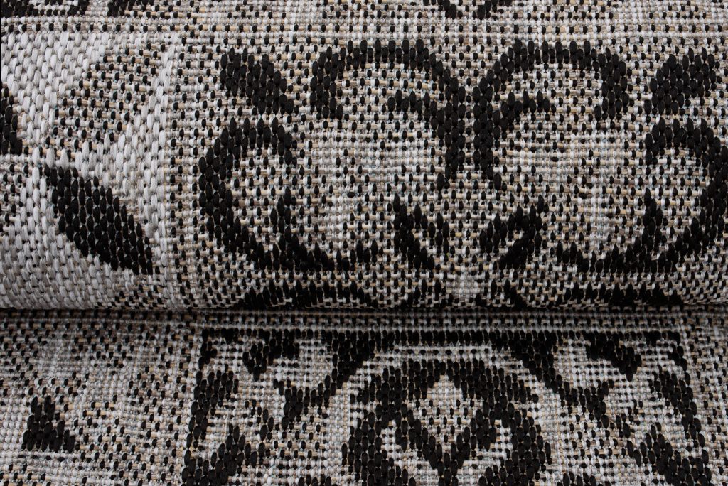 Alfombra Melissa Gris Negro Mosaico Interior Exterior