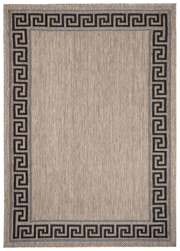 Alfombra Melissa Marrón Negro Zigzag Interior Exterior