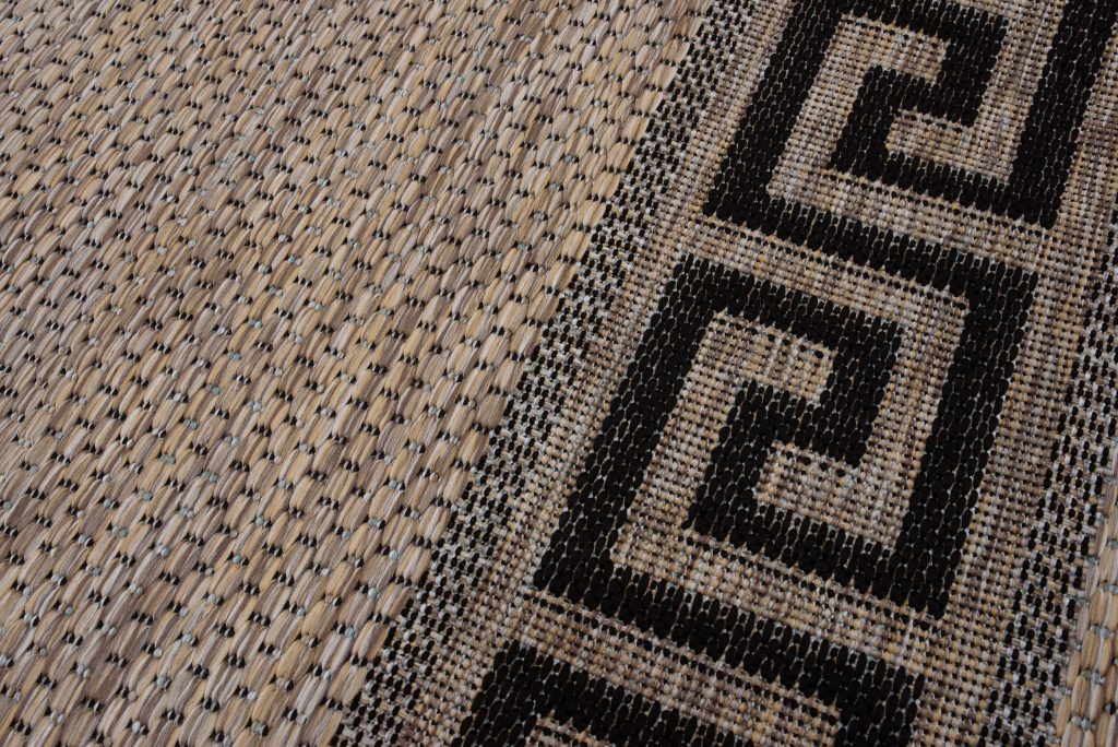 Alfombra Melissa Marrón Negro Zigzag Interior Exterior