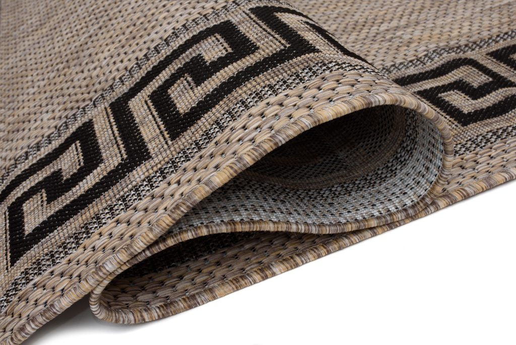 Alfombra Melissa Marrón Negro Zigzag Interior Exterior