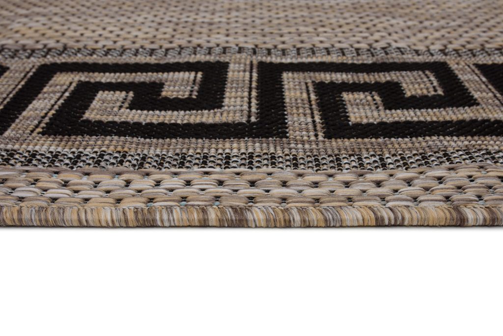 Alfombra Melissa Marrón Negro Zigzag Interior Exterior