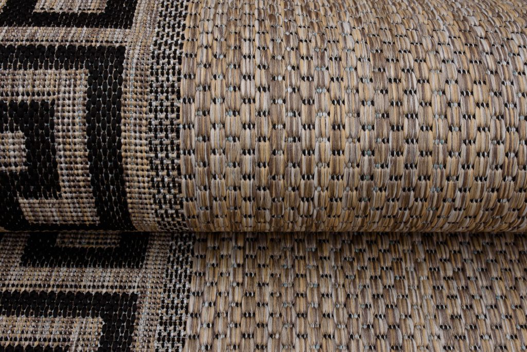 Alfombra Melissa Marrón Negro Zigzag Interior Exterior