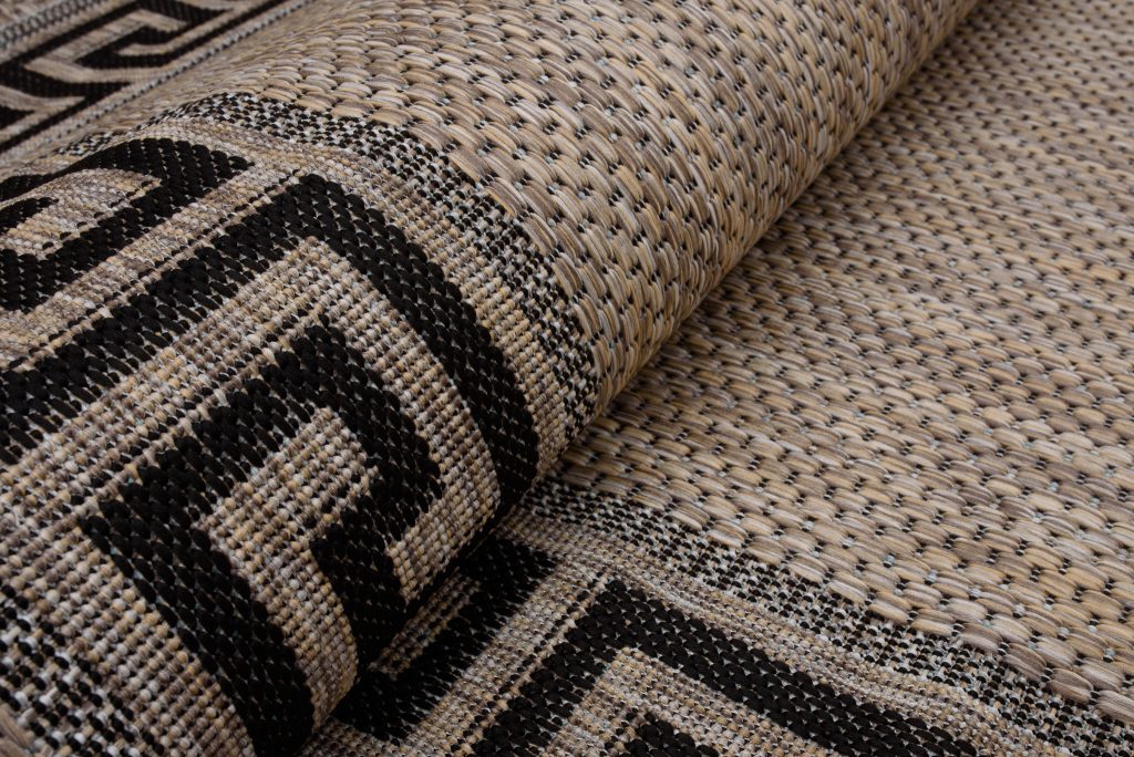 Alfombra Melissa Marrón Negro Zigzag Interior Exterior