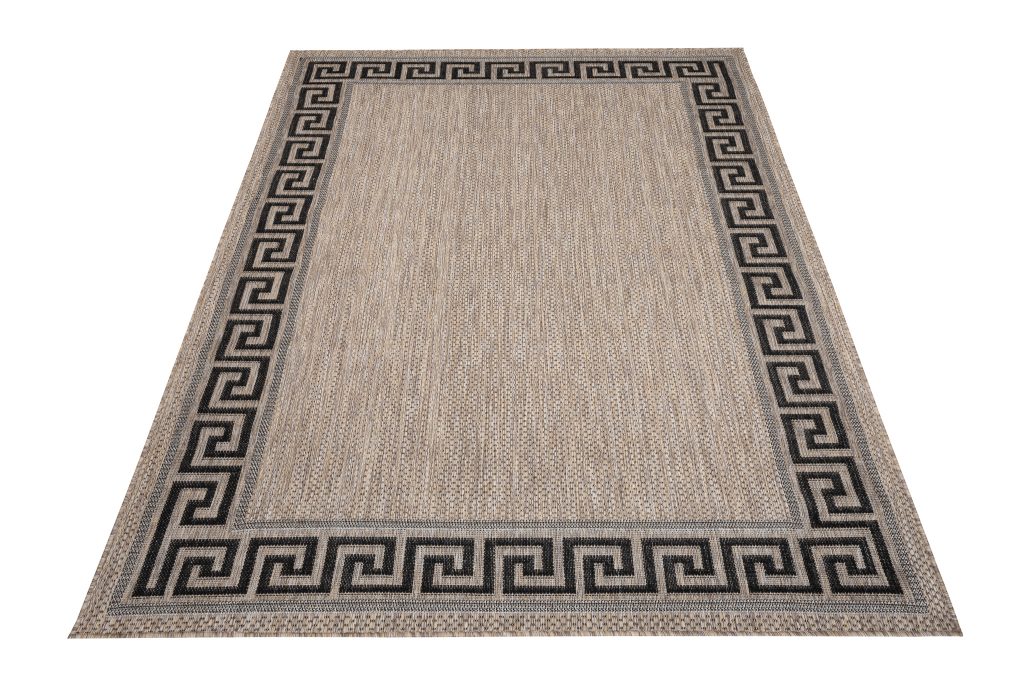 Alfombra Melissa Marrón Negro Zigzag Interior Exterior