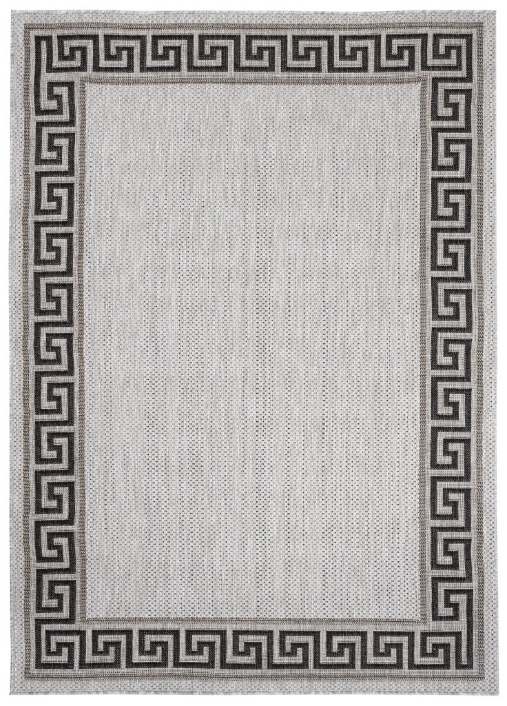 Alfombra Melissa Gris Negro Zigzag Interior Exterior