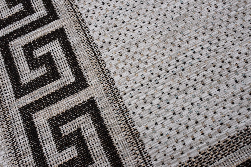 Alfombra Melissa Gris Negro Zigzag Interior Exterior