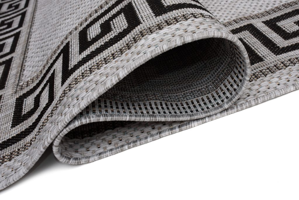 Alfombra Melissa Gris Negro Zigzag Interior Exterior