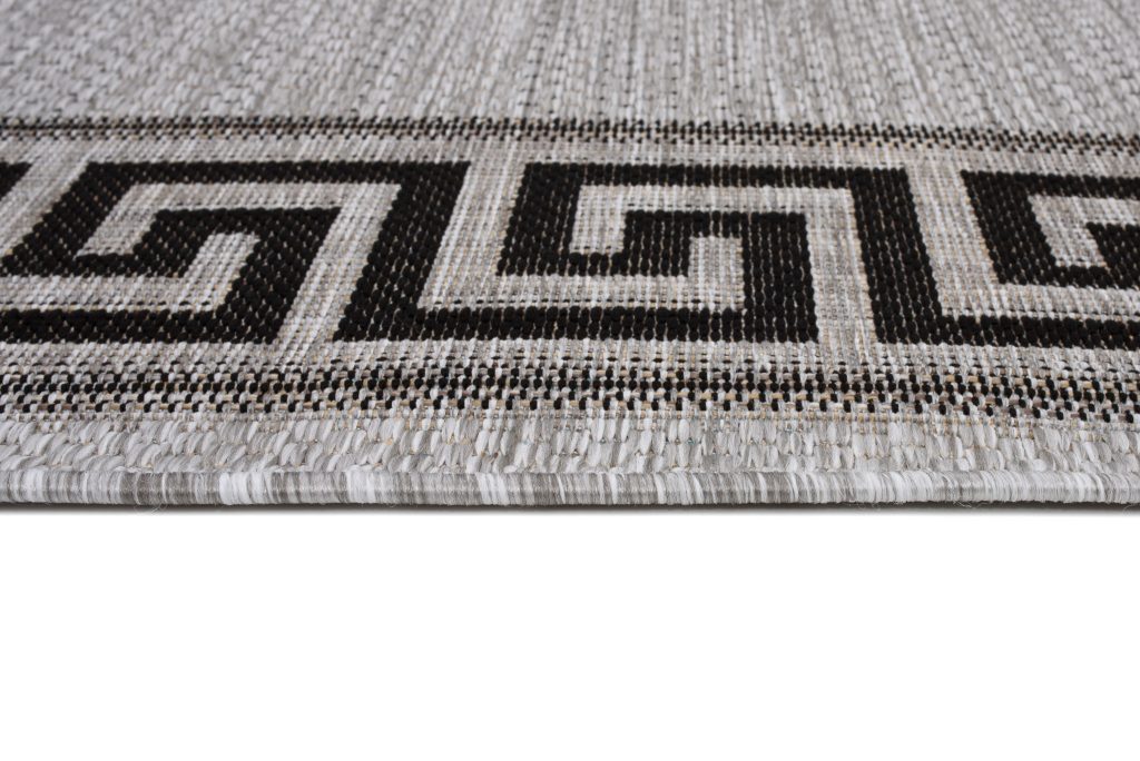 Alfombra Melissa Gris Negro Zigzag Interior Exterior