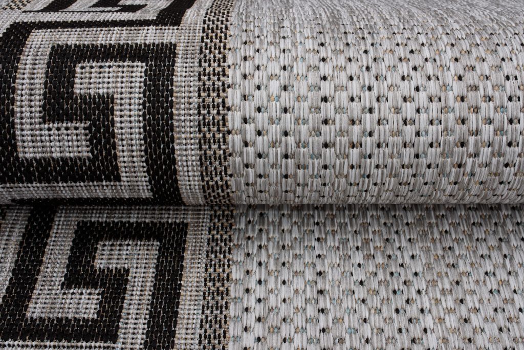 Alfombra Melissa Gris Negro Zigzag Interior Exterior
