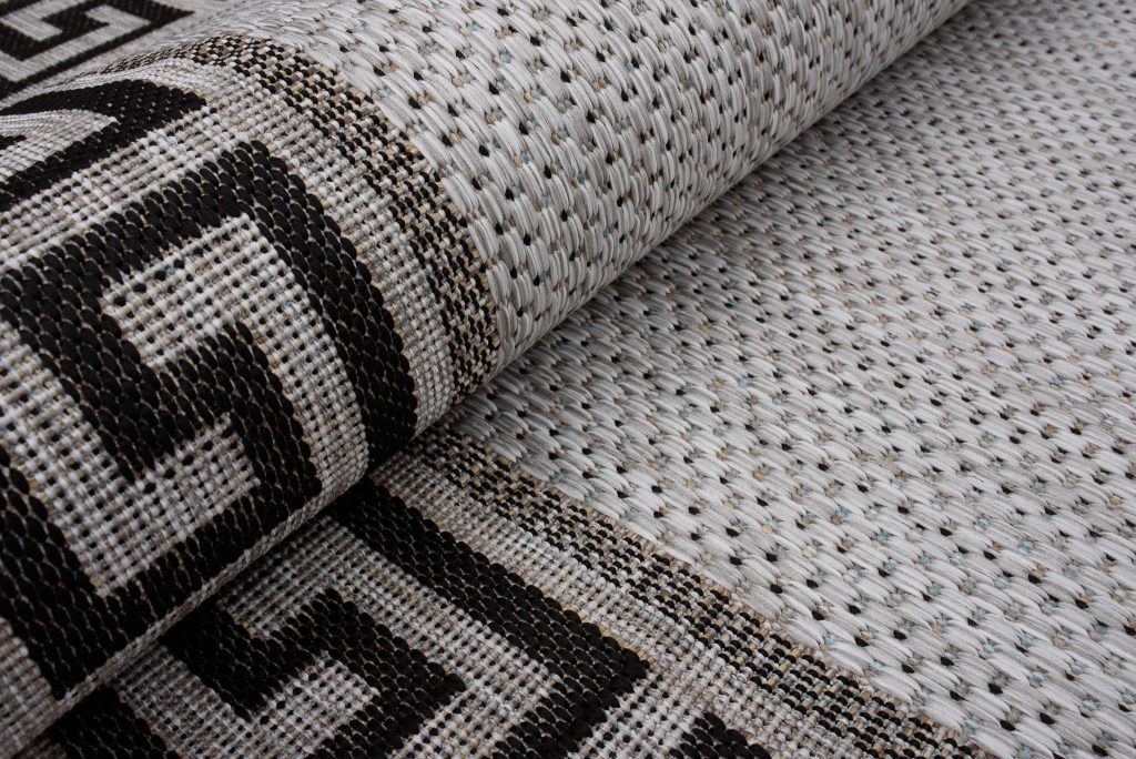 Alfombra Melissa Gris Negro Zigzag Interior Exterior