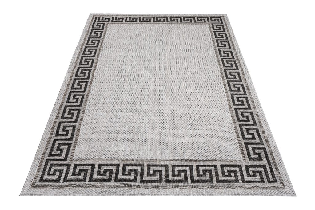 Alfombra Melissa Gris Negro Zigzag Interior Exterior