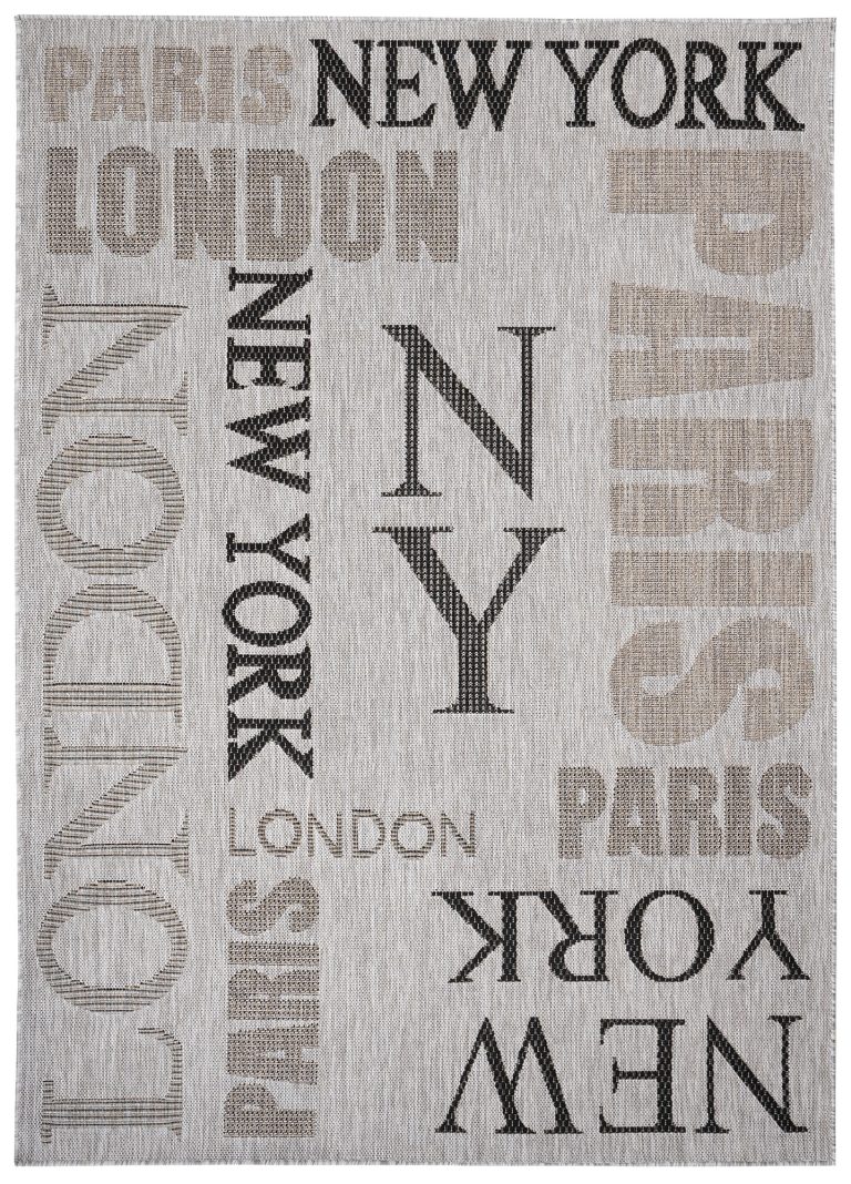 Alfombra Melissa Gris Negro Ciudades Interior Exterior