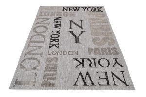 Alfombra Melissa Gris Negro Ciudades Interior Exterior