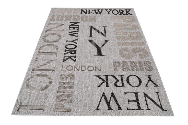 Alfombra Melissa Gris Negro Ciudades Interior Exterior