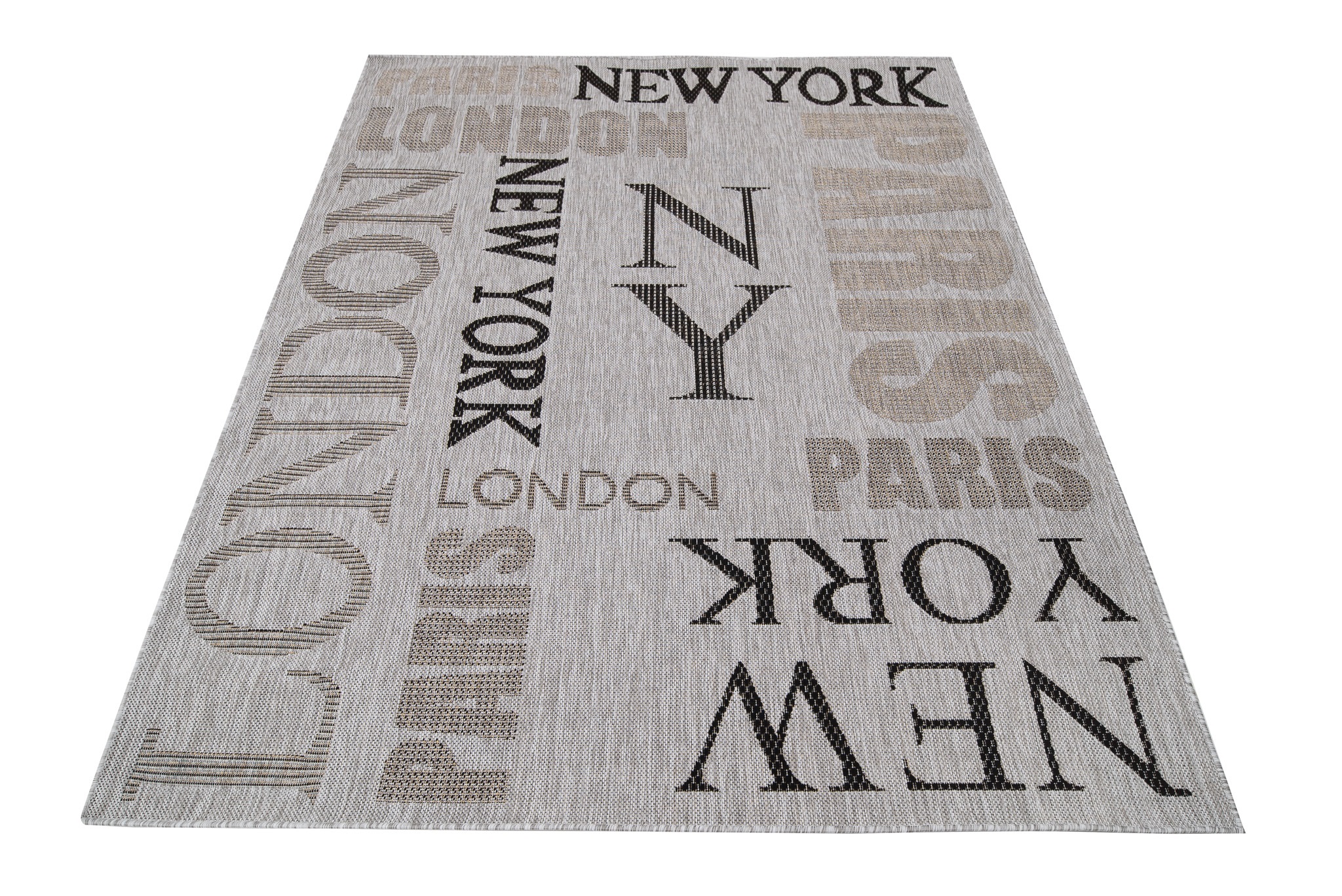 Alfombra Melissa Gris Negro Ciudades Interior Exterior