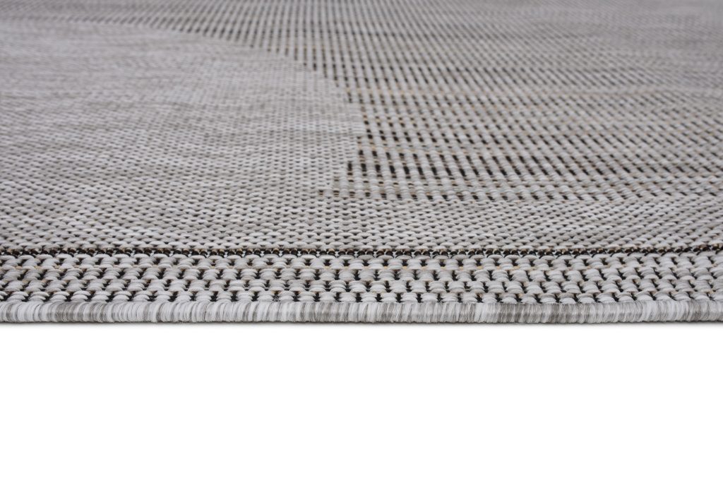Alfombra Melissa Gris Negro Geométrico Interior Exterior