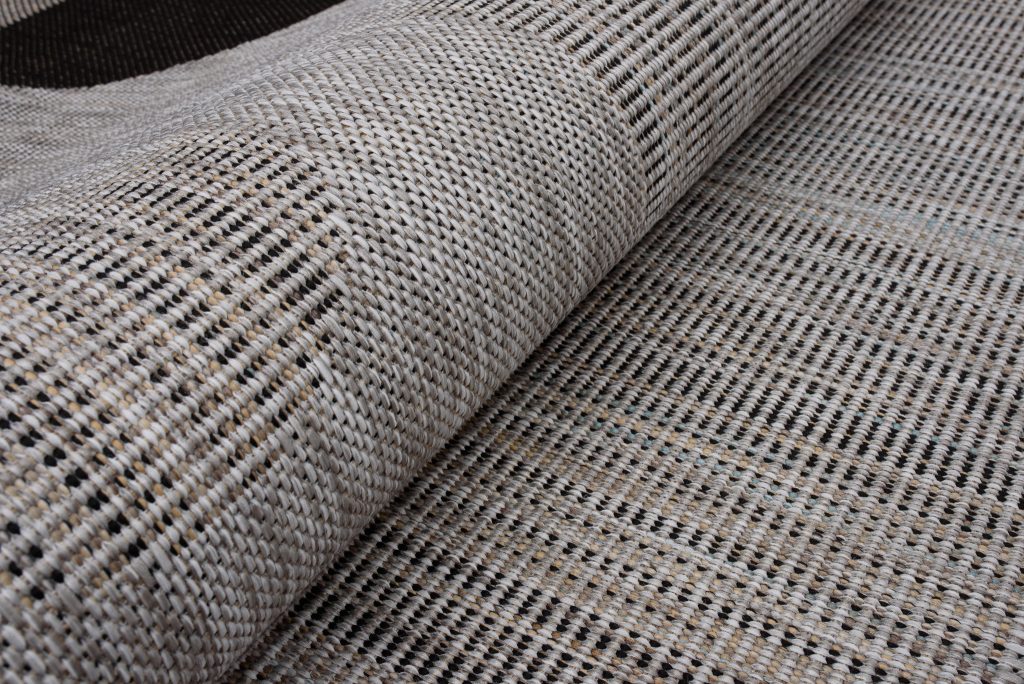 Alfombra Melissa Gris Negro Geométrico Interior Exterior