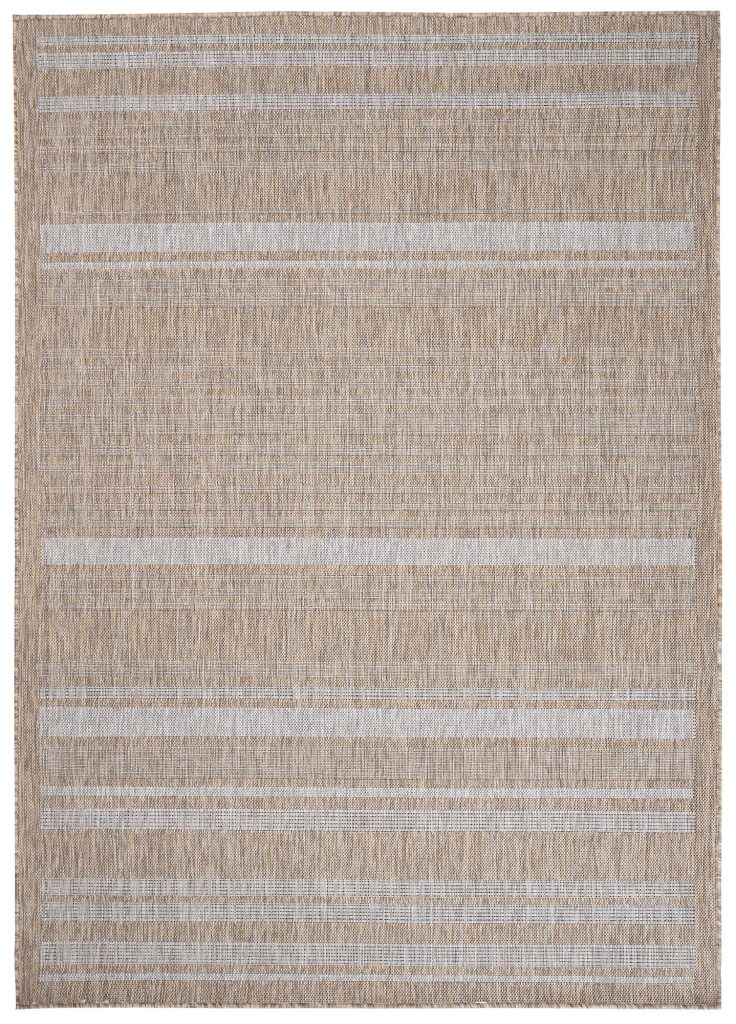 Alfombra Melissa Marrón Gris Rayas Interior Exterior
