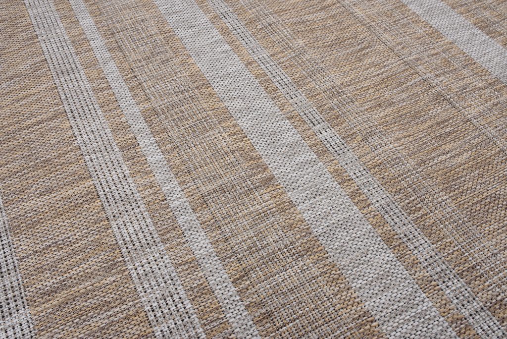 Alfombra Melissa Marrón Gris Rayas Interior Exterior