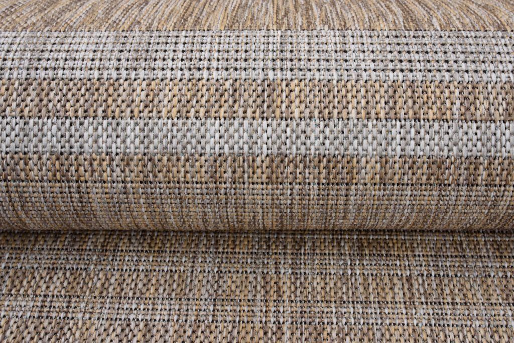 Alfombra Melissa Marrón Gris Rayas Interior Exterior