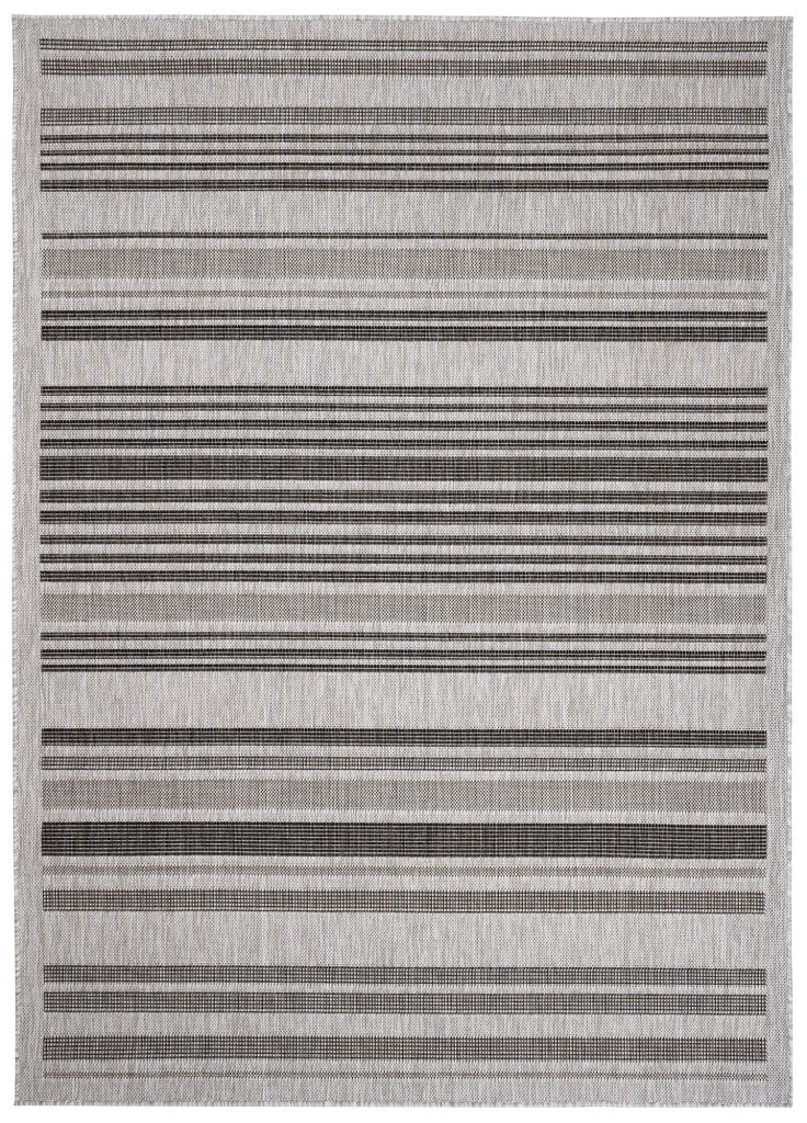 Alfombra Melissa Gris Negro Rayas Interior Exterior