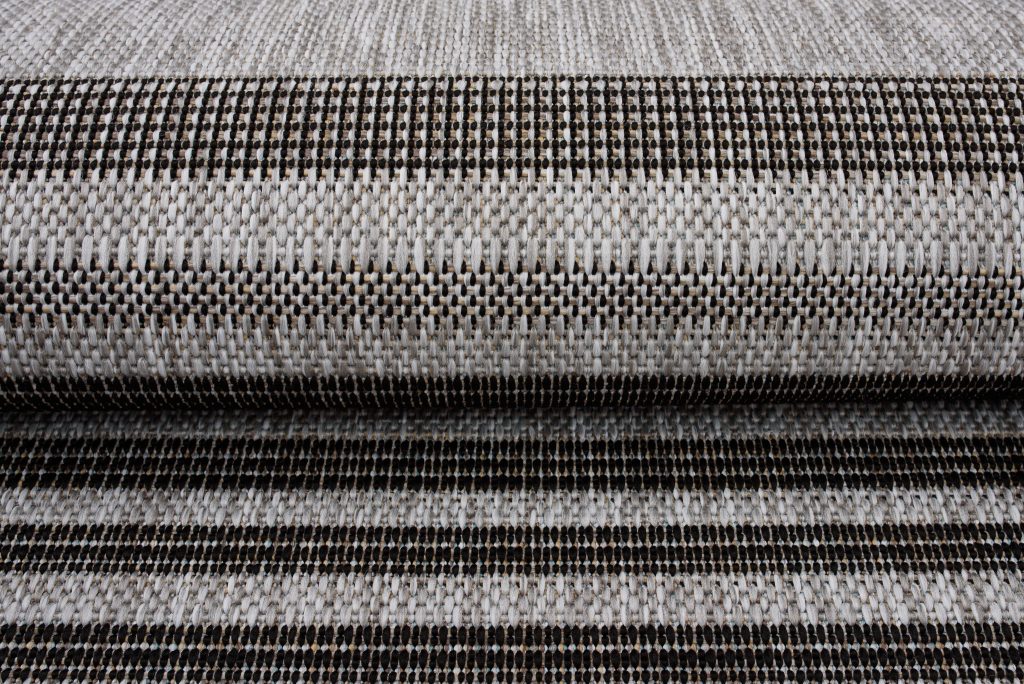 Alfombra Melissa Gris Negro Rayas Interior Exterior