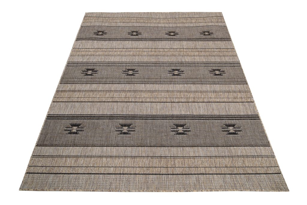 Alfombra Melissa Marrón Negro Étnico Interior Exterior