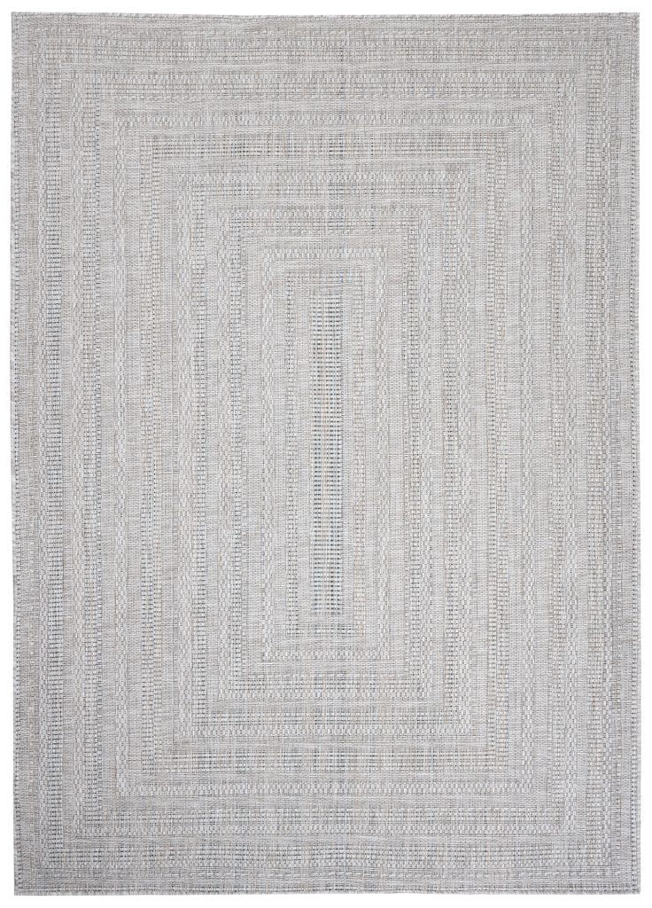 Alfombra Melissa Gris Melange Geométrico Interior Exterior