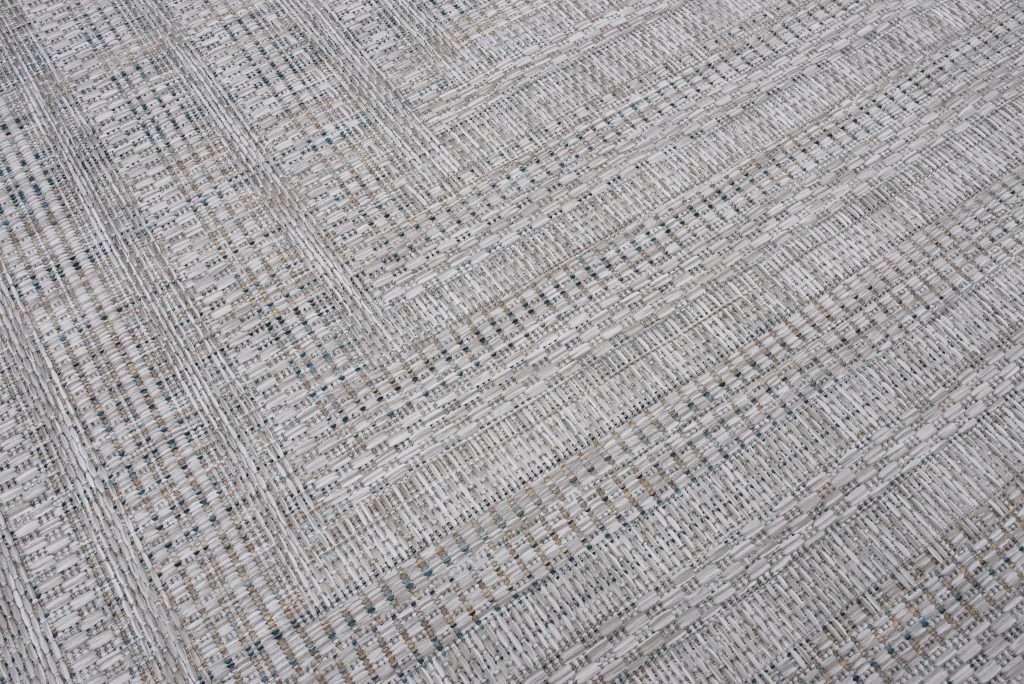 Alfombra Melissa Gris Melange Geométrico Interior Exterior