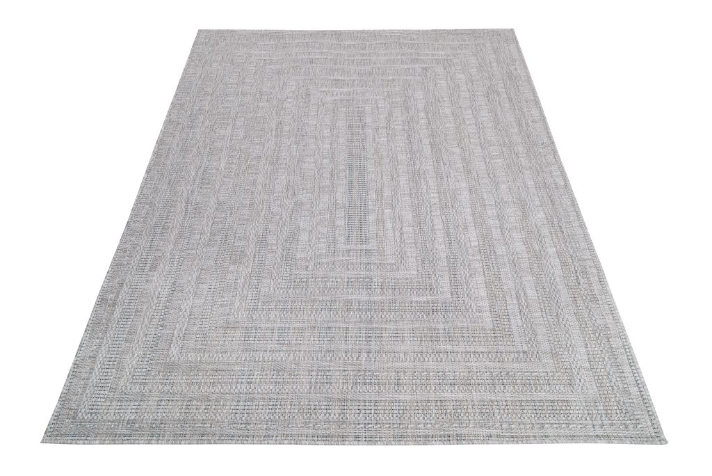 Alfombra Melissa Gris Melange Geométrico Interior Exterior