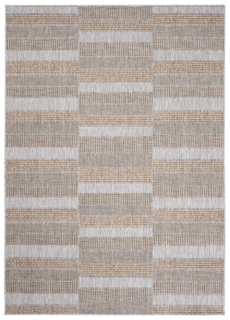 Alfombra Melissa Marrón Gris Rectángulos Interior Exterior
