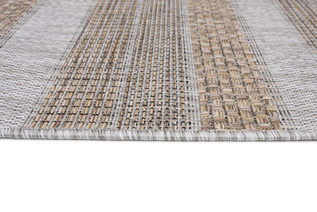 Alfombra Melissa Marrón Gris Rectángulos Interior Exterior