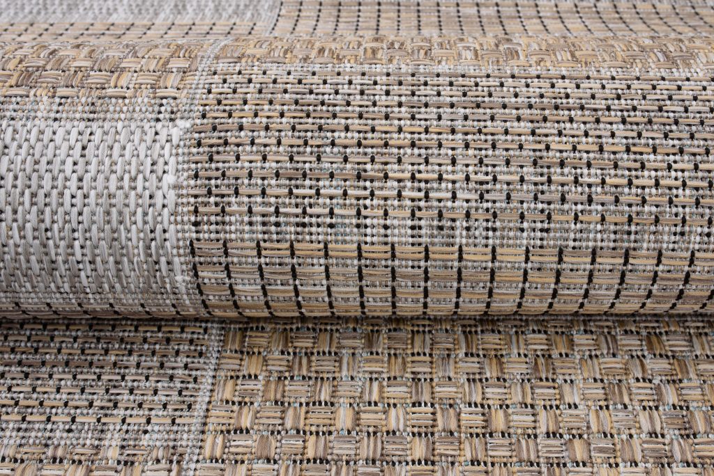 Alfombra Melissa Marrón Gris Rectángulos Interior Exterior