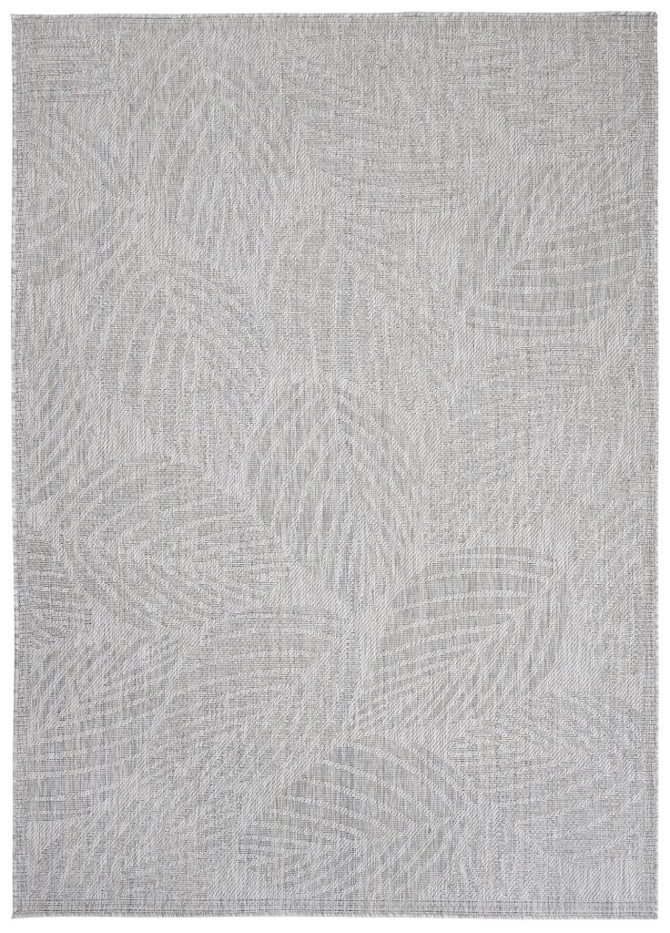 Alfombra Melissa Gris Melange Hojas Interior Exterior