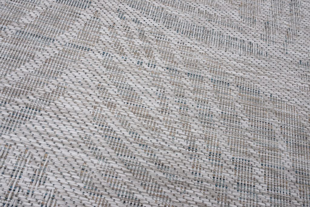 Alfombra Melissa Gris Melange Hojas Interior Exterior