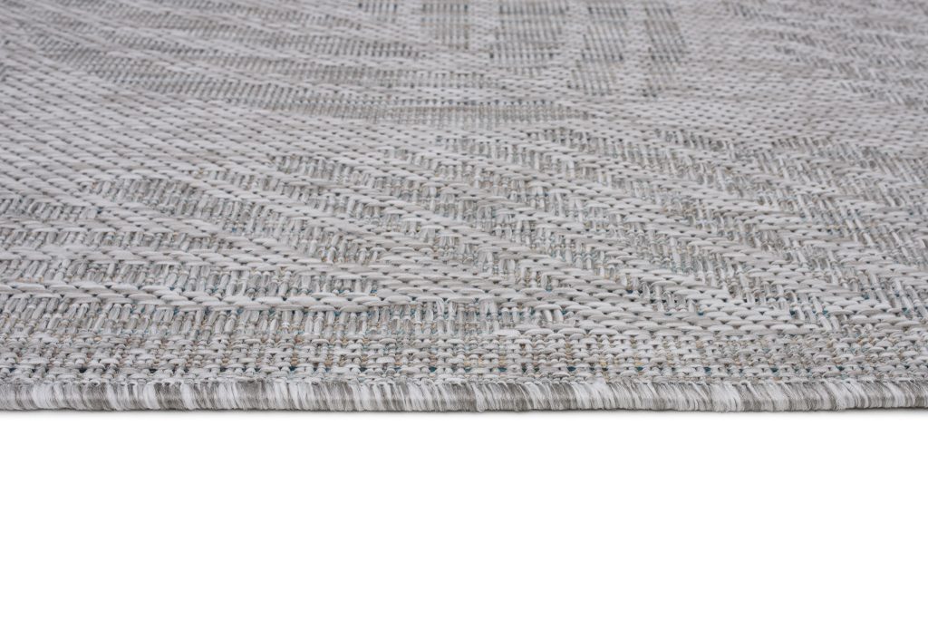 Alfombra Melissa Gris Melange Hojas Interior Exterior