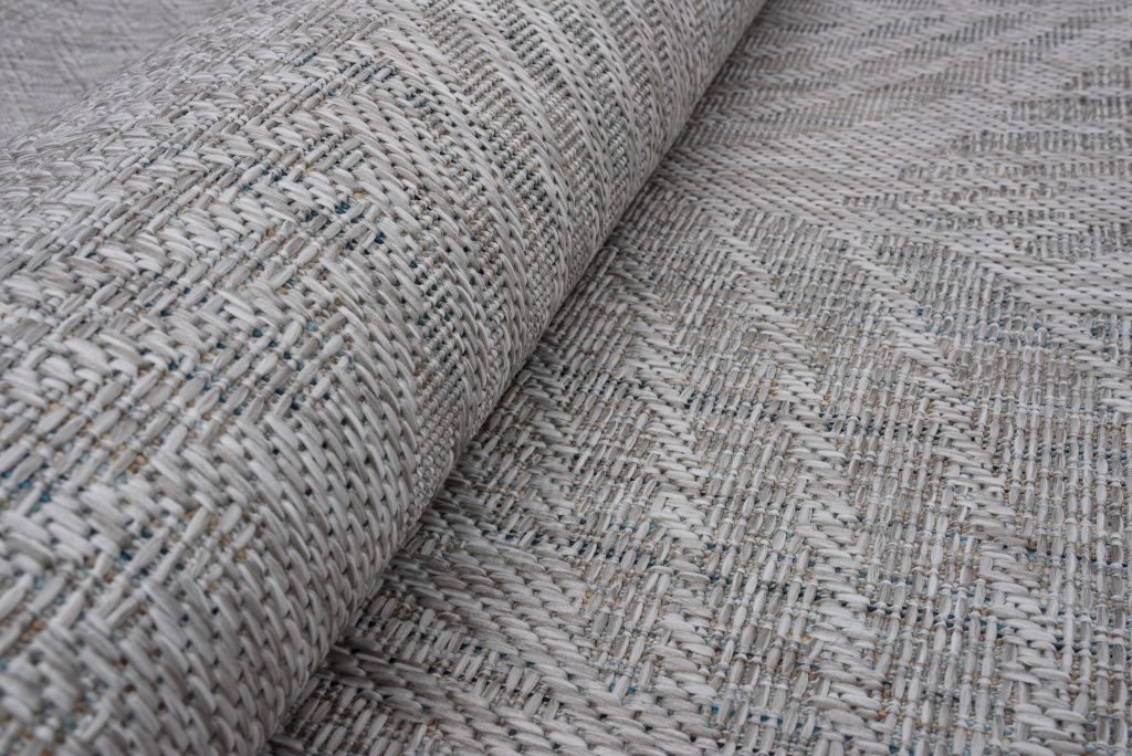 Alfombra Melissa Gris Melange Hojas Interior Exterior