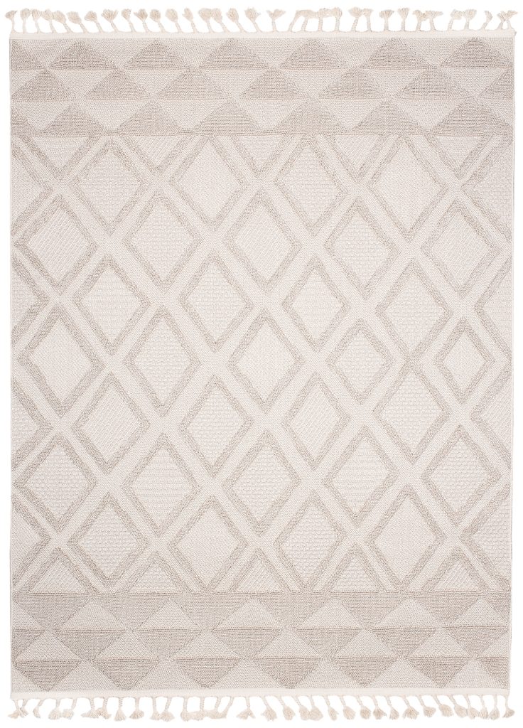 Alfombra Timber Interior Exterior Beige Rombos Triángulos