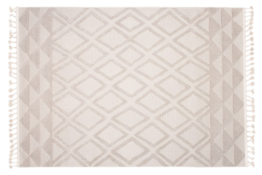Alfombra Timber Interior Exterior Beige Rombos Triángulos