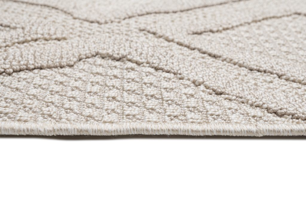 Alfombra Timber Interior Exterior Beige Rombos Triángulos