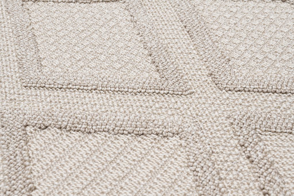 Alfombra Timber Interior Exterior Beige Rombos Triángulos