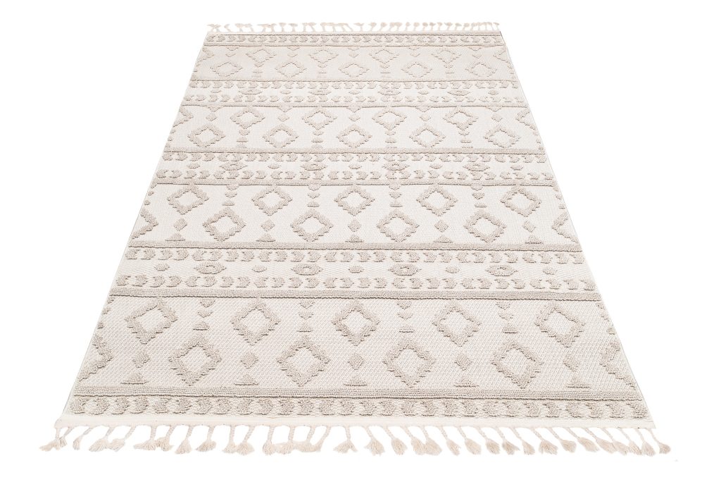 Alfombra Timber Interior Exterior Beige Étnico con Flecos