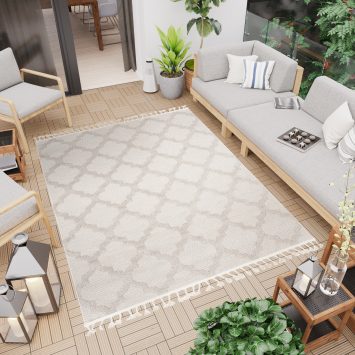 Alfombra Timber Interior Exterior Beige Marroquí Trellis
