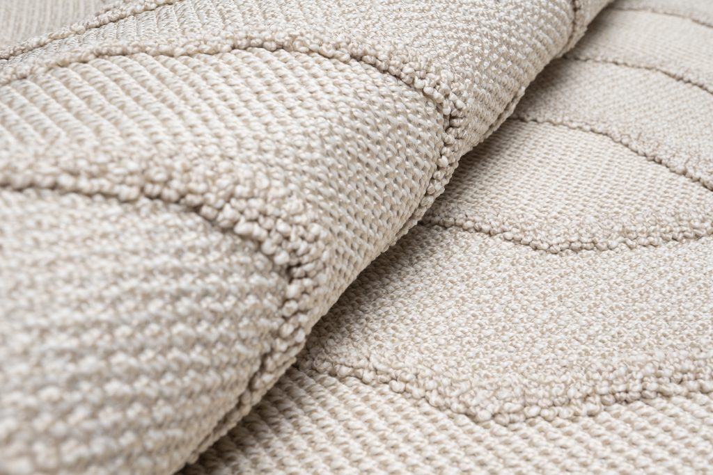 Alfombra Timber Interior Exterior Beige Zigzag con Flecos
