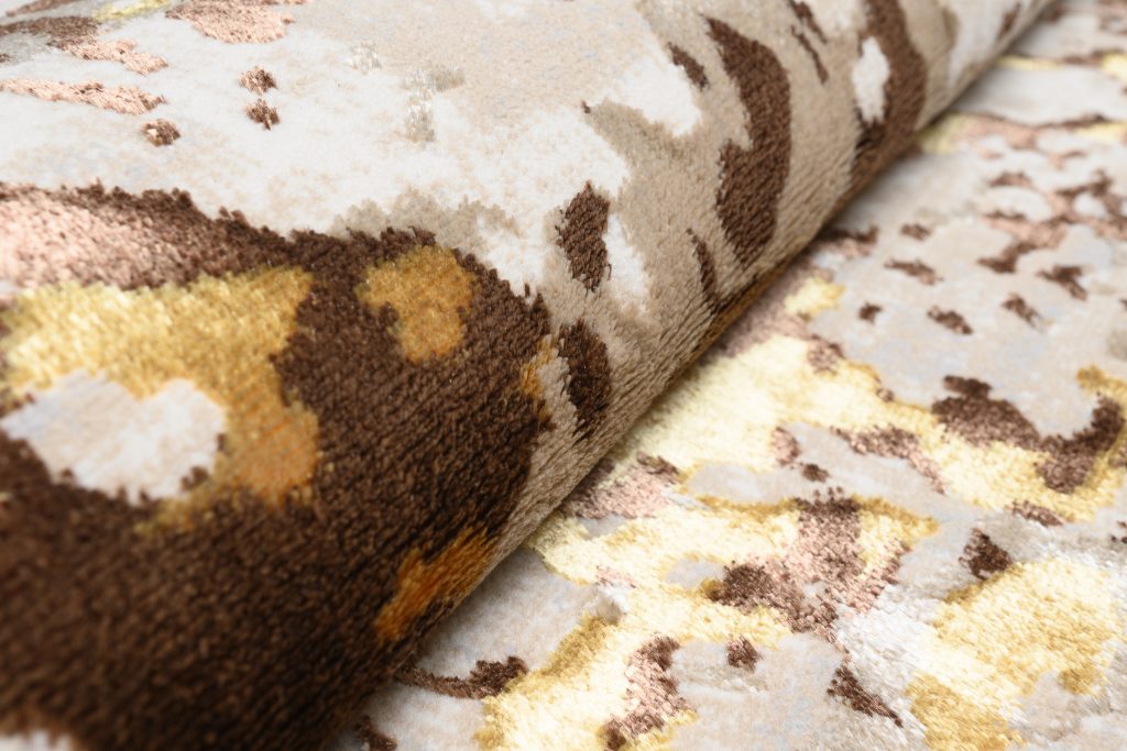 Alfombra Golden Crema Dorado Abstracto