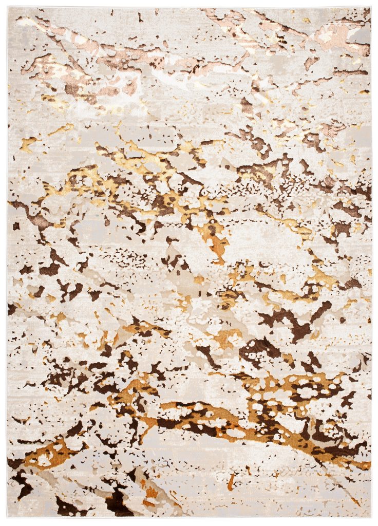 Alfombra Golden Crema Dorado Abstracto