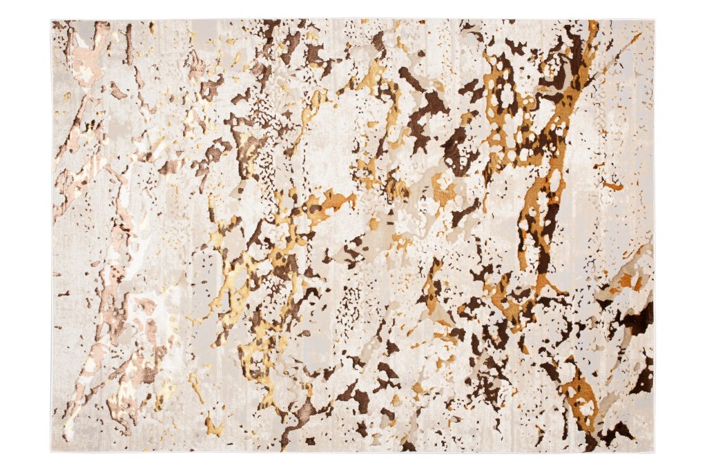 Alfombra Golden Crema Dorado Abstracto