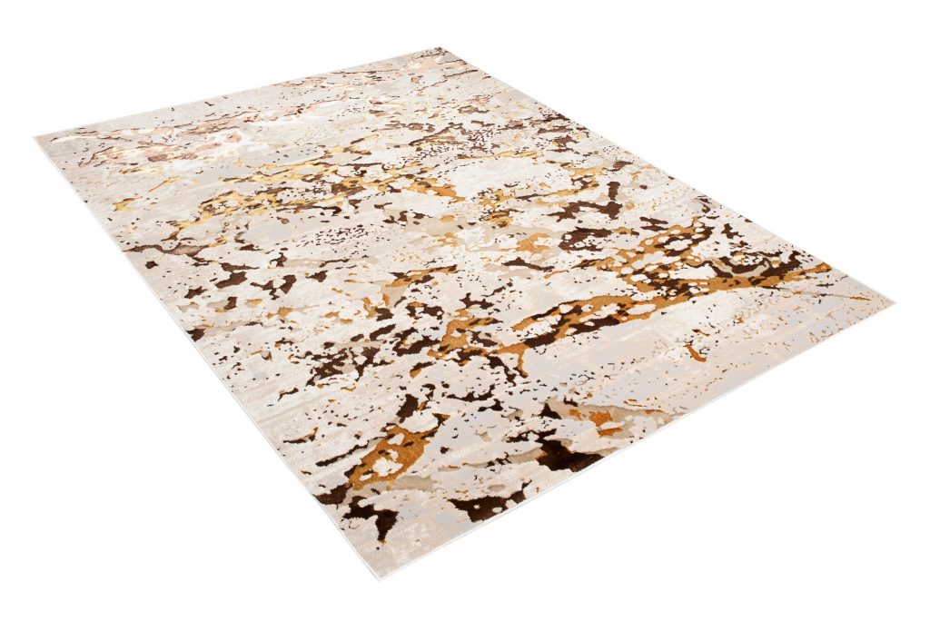 Alfombra Golden Crema Dorado Abstracto