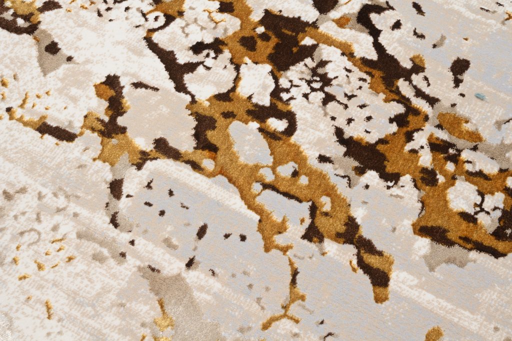 Alfombra Golden Crema Dorado Abstracto